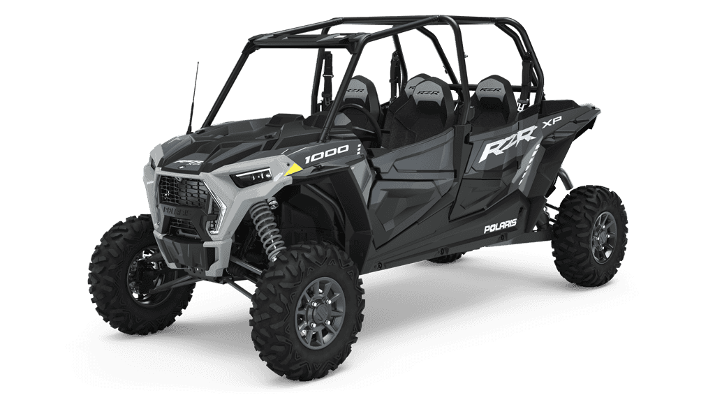 isometric view of grey and black Polaris RZR XP 1000 Premium 4 seater