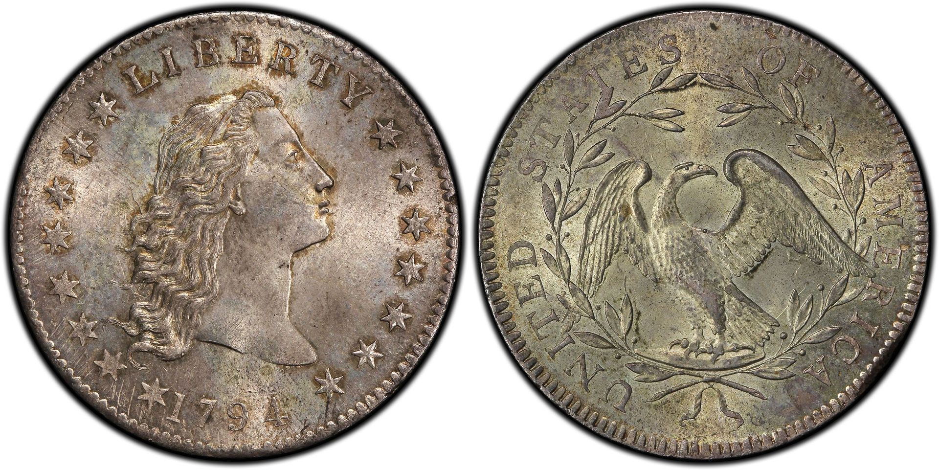 The front and back of a silver coin with the word liberty on it