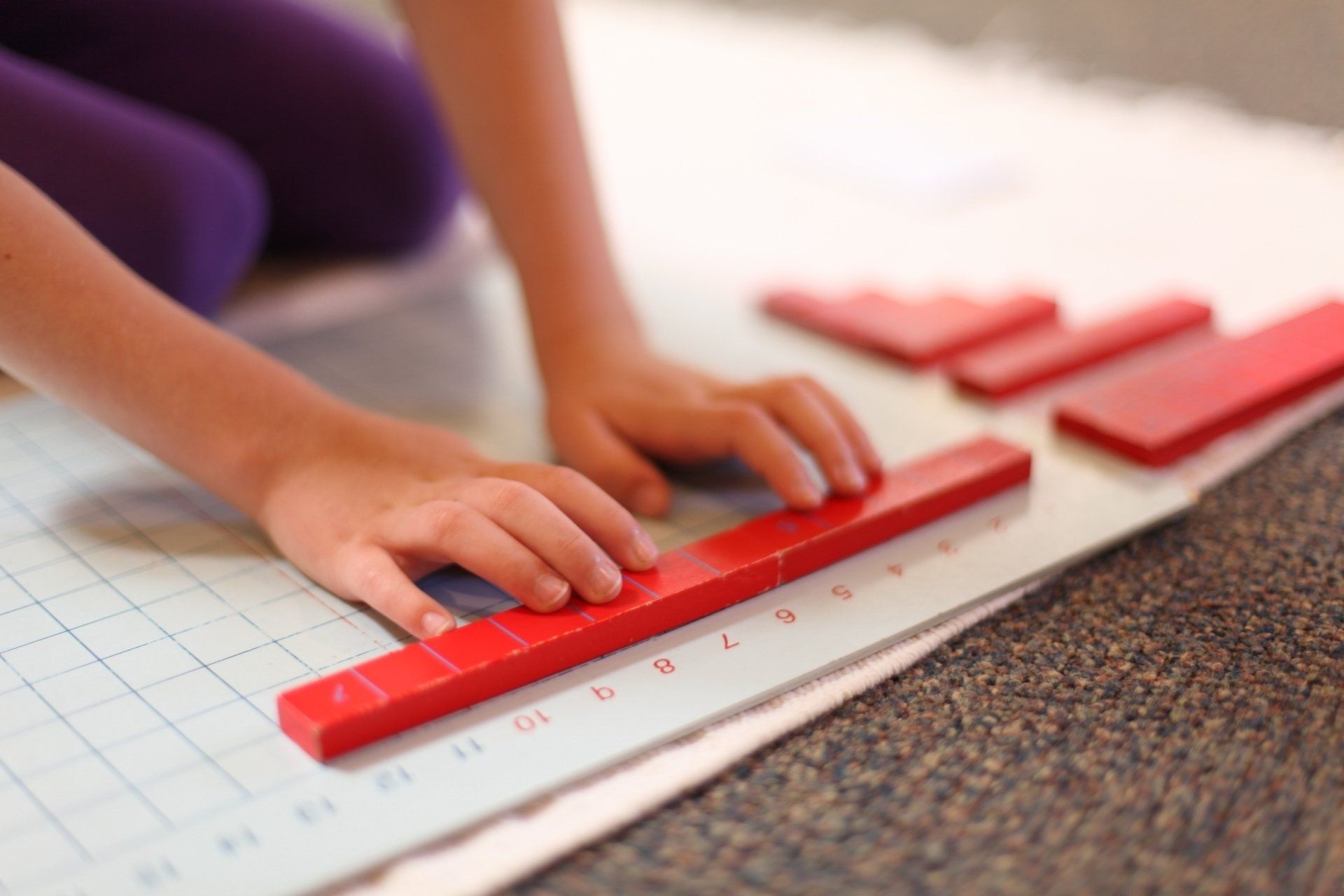 Montessori working with math materials
