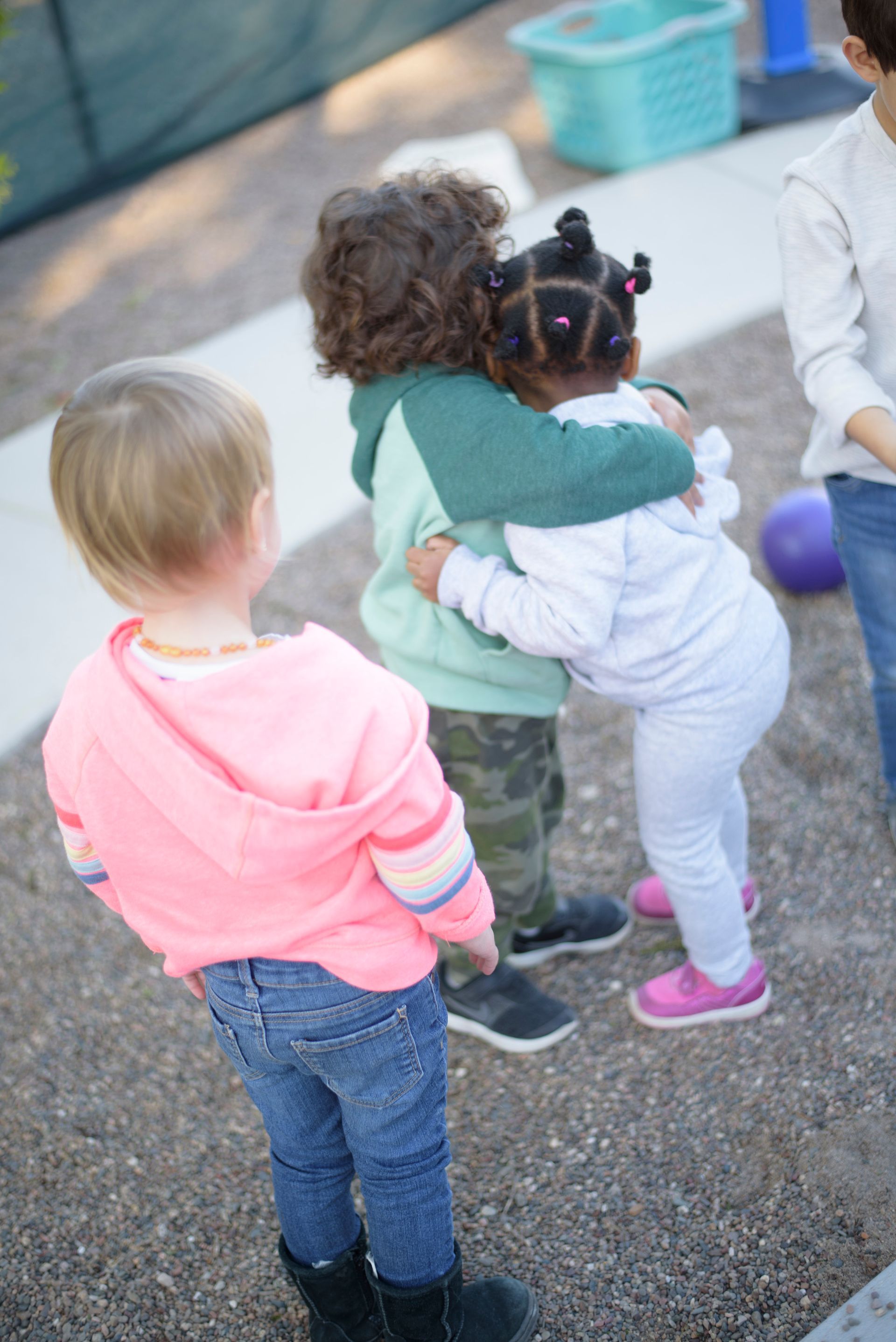 Montessori toddlers outdoors