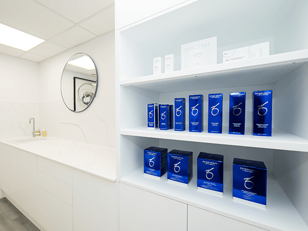 Display of skincare products