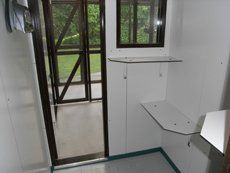 an empty room of a pet home