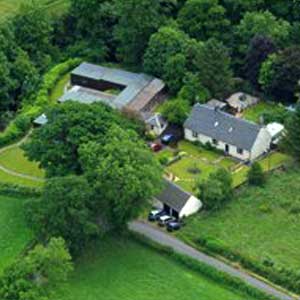 an aerial view of a pet home