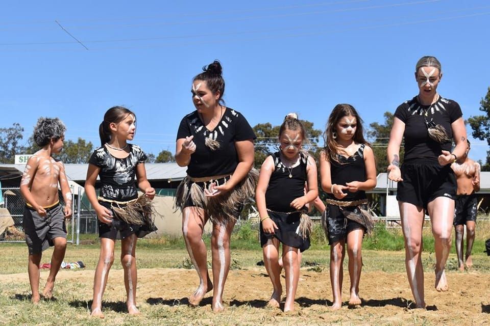 Aboriginal Woman Instructing Children in Their Cultural Traditions — Dinawan's Connection in Dubbo, NSW
