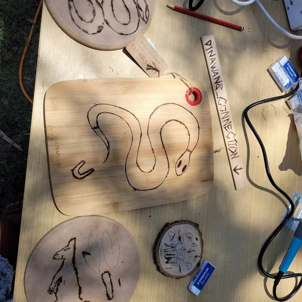 Art Engraved on Wood — Dinawan's Connection in Dubbo, NSW