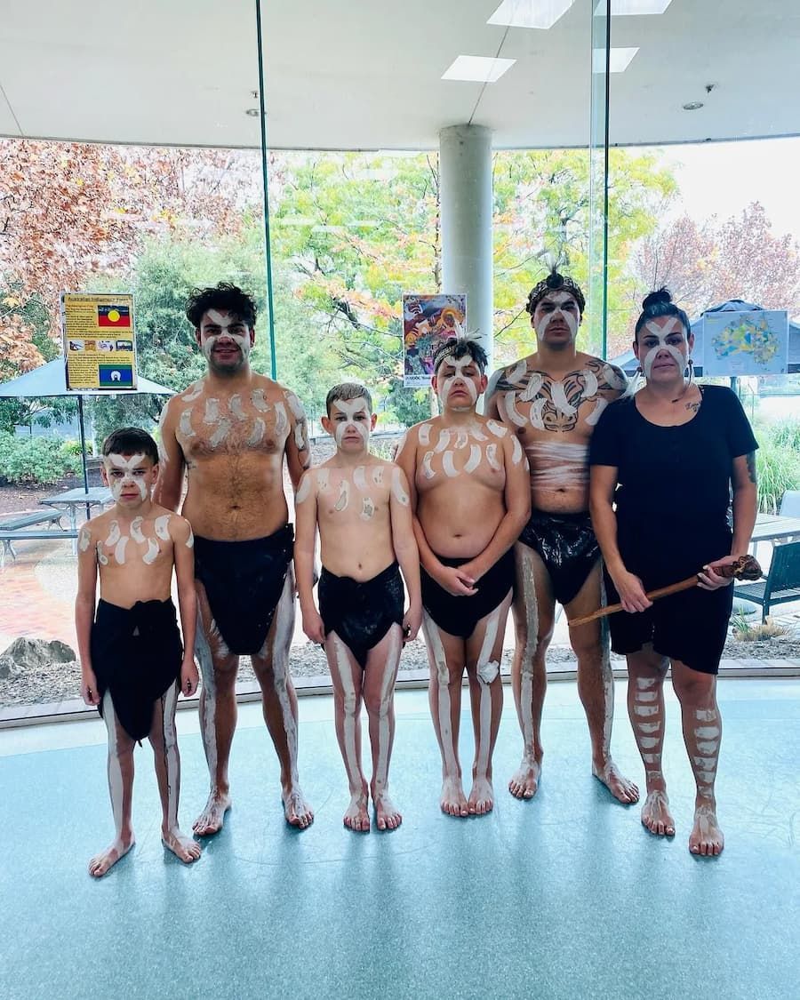 Men and Woman with Traditional Body Paint — Dinawan's Connection in Dubbo, NSW