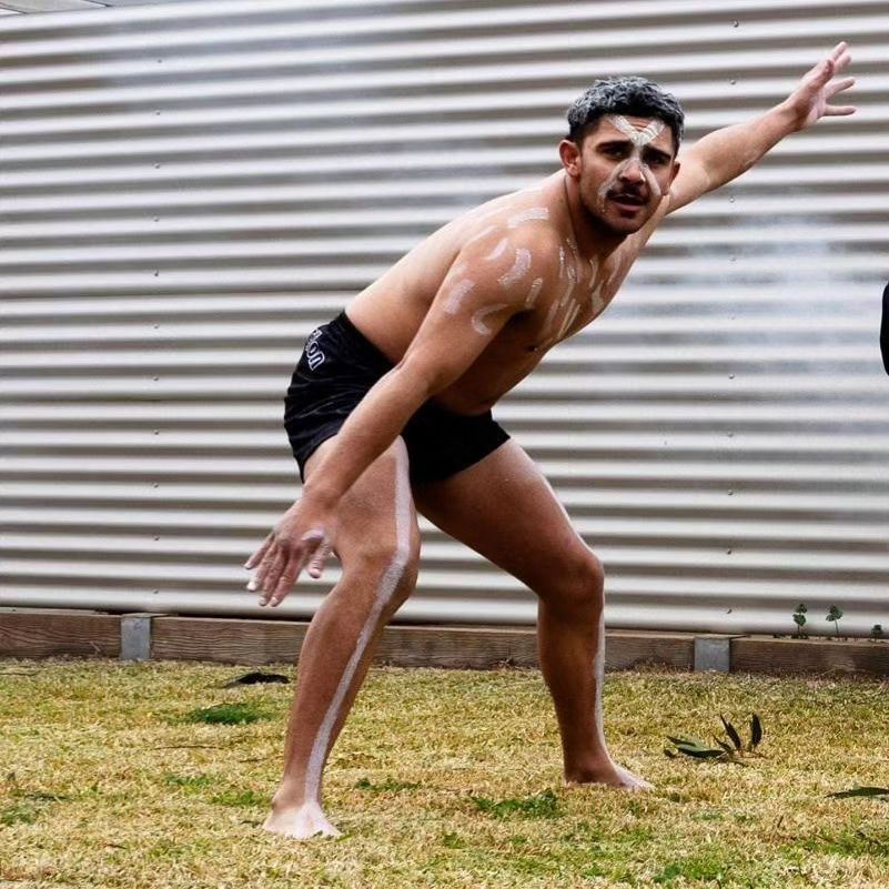 Man with Traditional White Body Paints — Dinawan's Connection in Dubbo, NSW