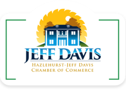 A logo for the jeff davis chamber of commerce
