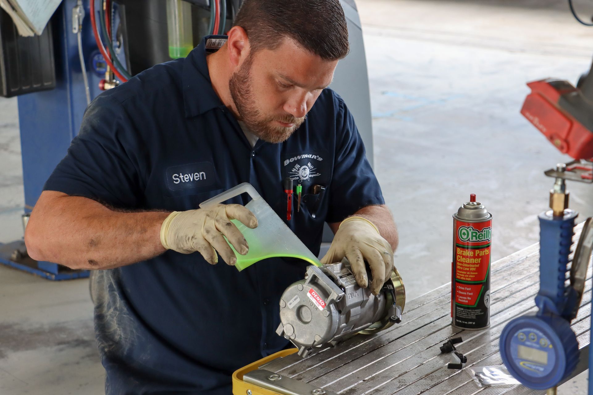 Steve Bowman replacing A/C fluid