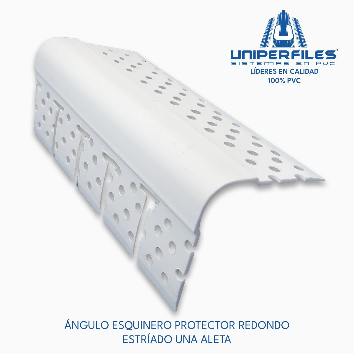ÁNGULO ESQUINERO PROTECTOR 90° ESTRÍADO DOS ALETAS