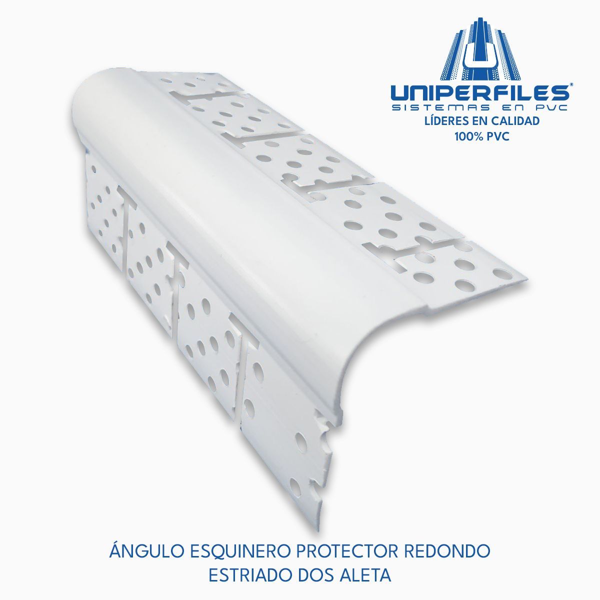 ÁNGULO ESQUINERO PROTECTOR 90° ESTRÍADO DOS ALETAS