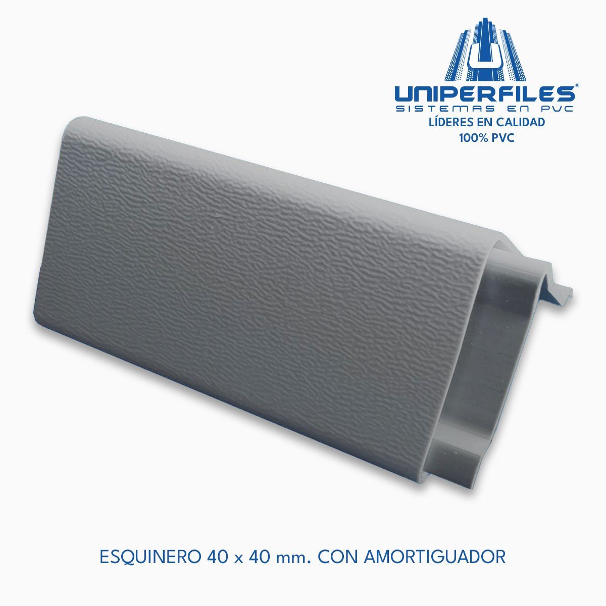 ESQUINERO 40 x 40 mm. CON AMORTIGUADOR GRIS