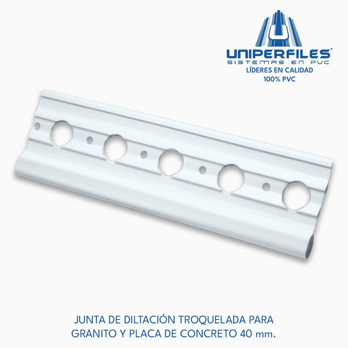 JUNTA DE DILTACIÓN TROQUELADA PARA GRANITO Y PLACA DE CONCRETO 40 mm.