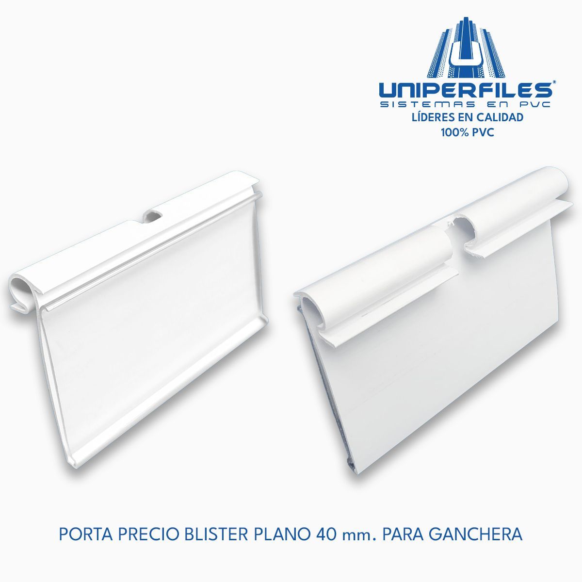 PORTA PRECIO BLISTER PLANO 40 mm. PARA GANCHERA