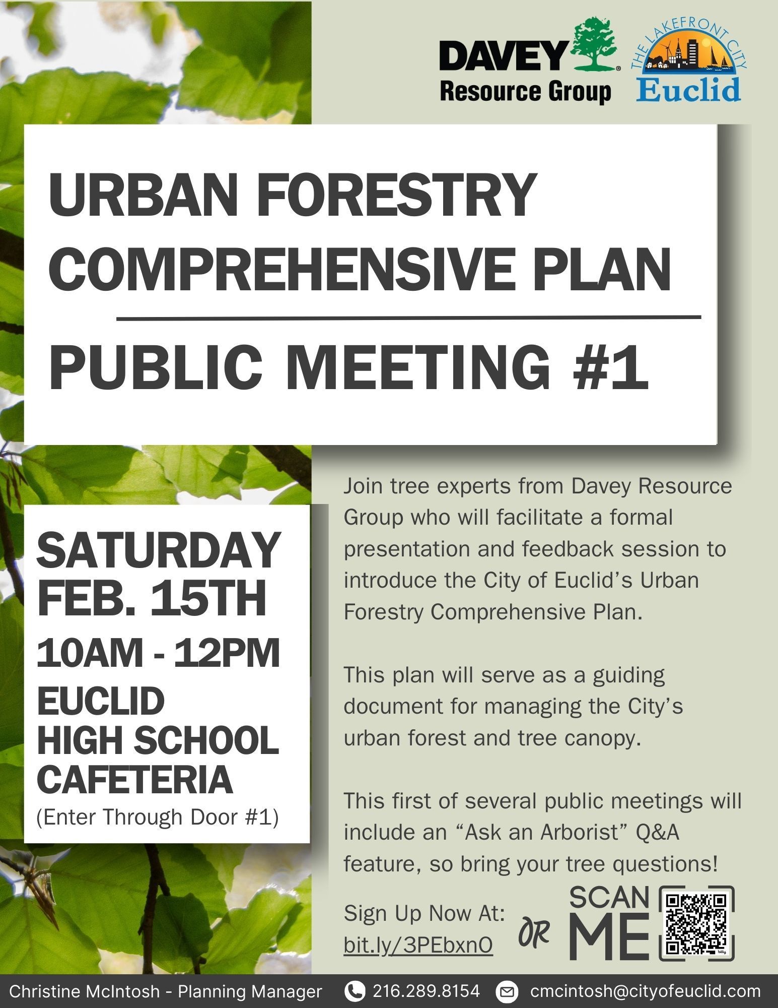Curated visual reference: Urban Forestry Entrepreneur Reference: Urban Forestry Comprehensive Plan Public Meeting 1