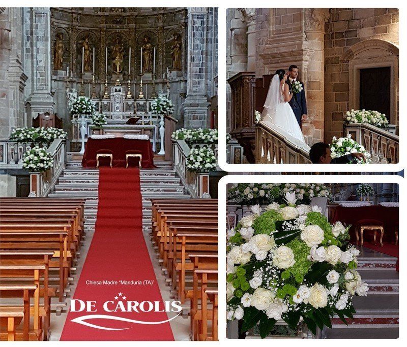 Addobbi floreali in chiesa per funerali