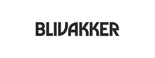 Logo for BLIVAKKER i svart tekst på hvit bakgrunn.