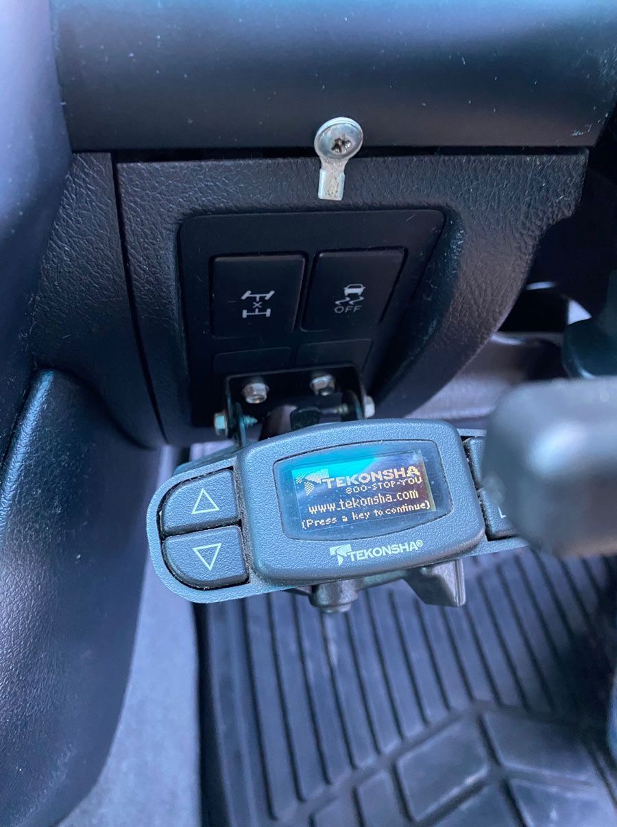 A Close Up Of A Brake Controller In A Car — DPF Centre In Newcastle, NSW