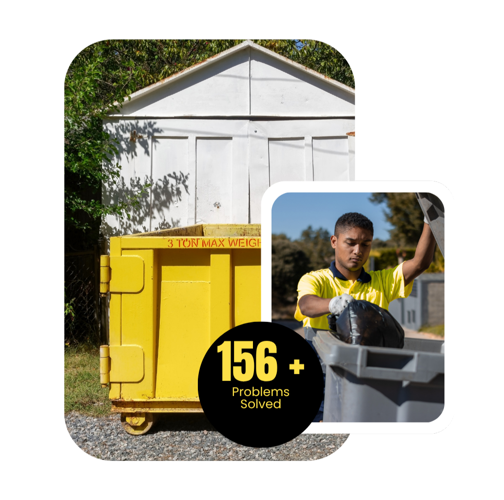 Roll off dumpster placed at residential driveway for home renovation debris removal