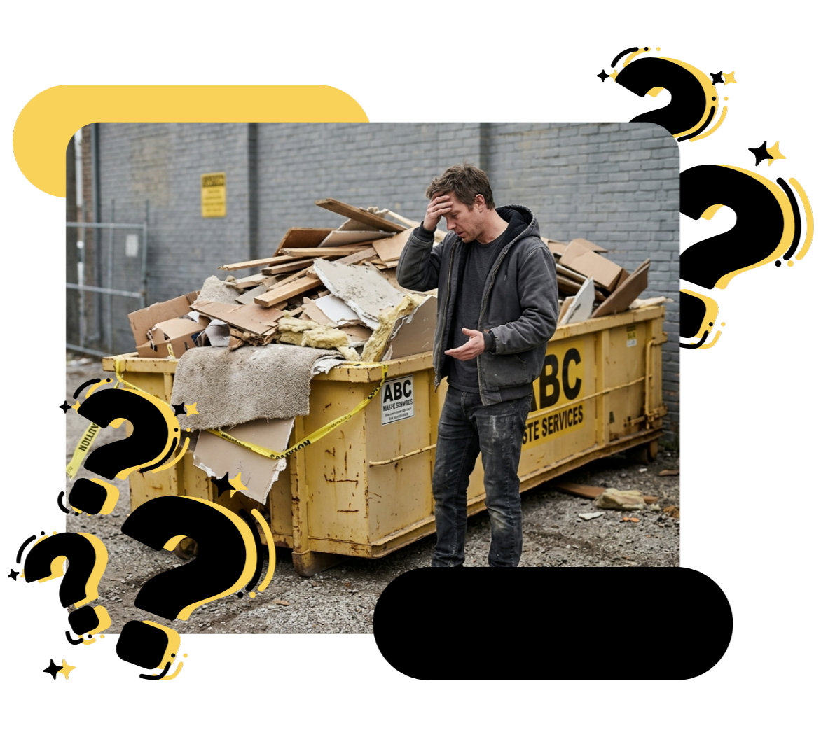 Commercial site cleanup with heavy duty dumpster rental container