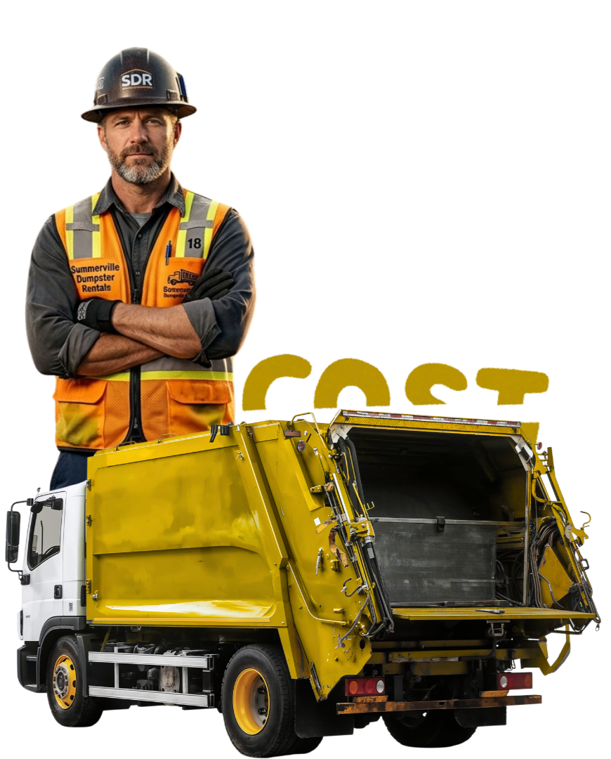 Residential cleanup project using small dumpster rental container