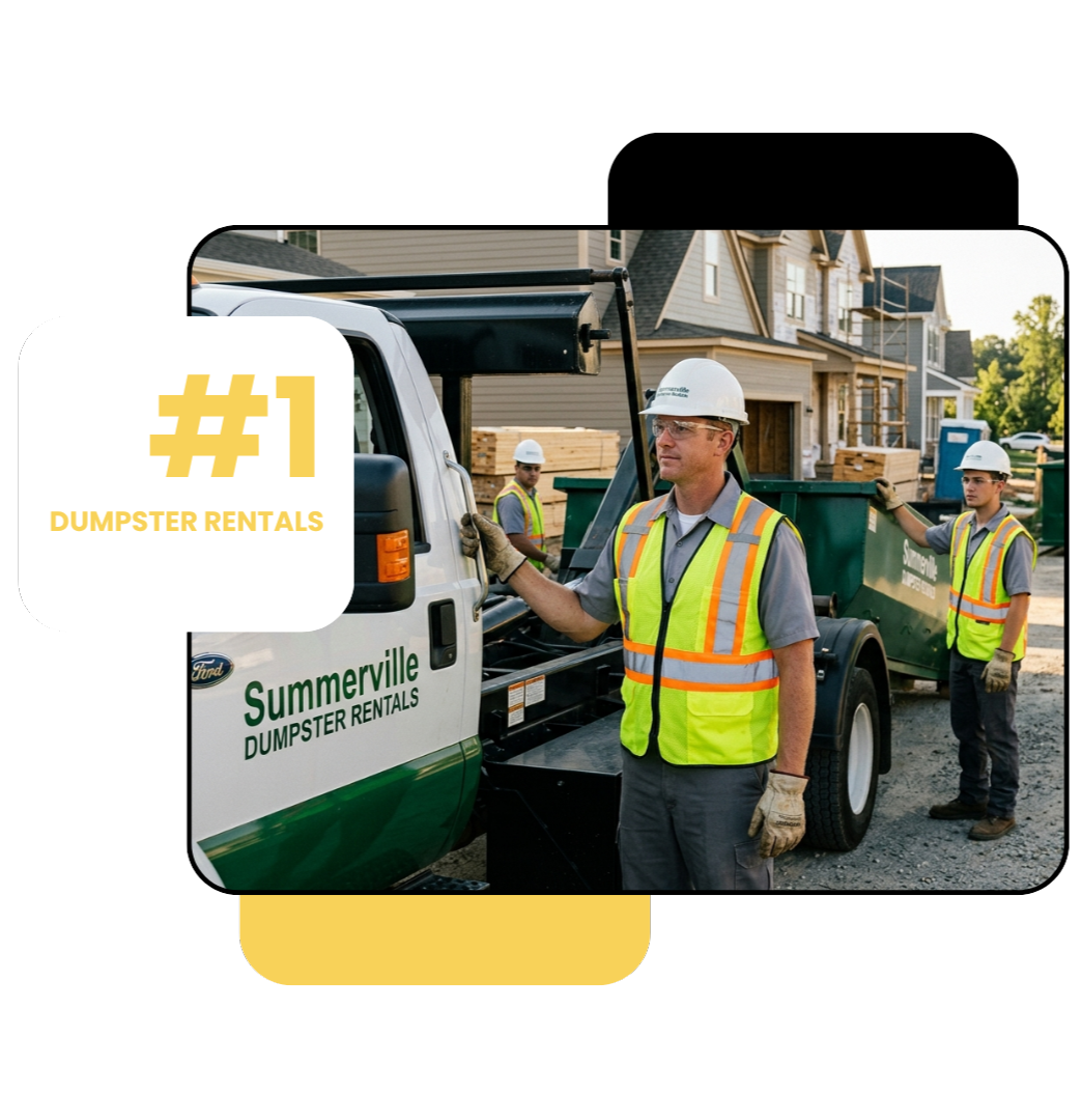 Heavy duty dumpster used for concrete and asphalt removal from driveway