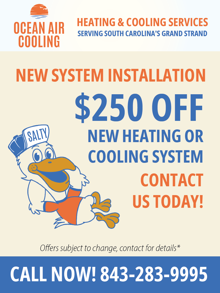$150 off a new heating or cooling system in Myrtle Beach, SC