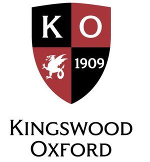 The logo for kingswood oxford is a shield with a dragon on it