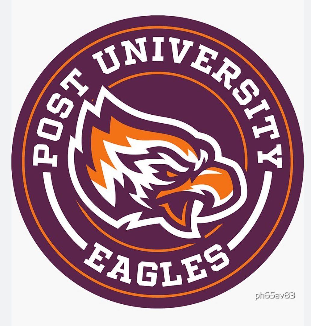 A logo for post university eagles with an eagle on it