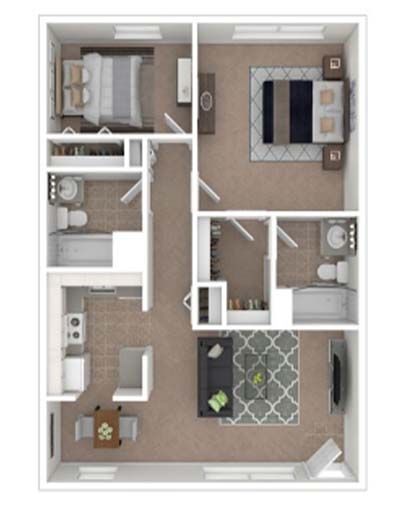 2 bedroom floor plan 2