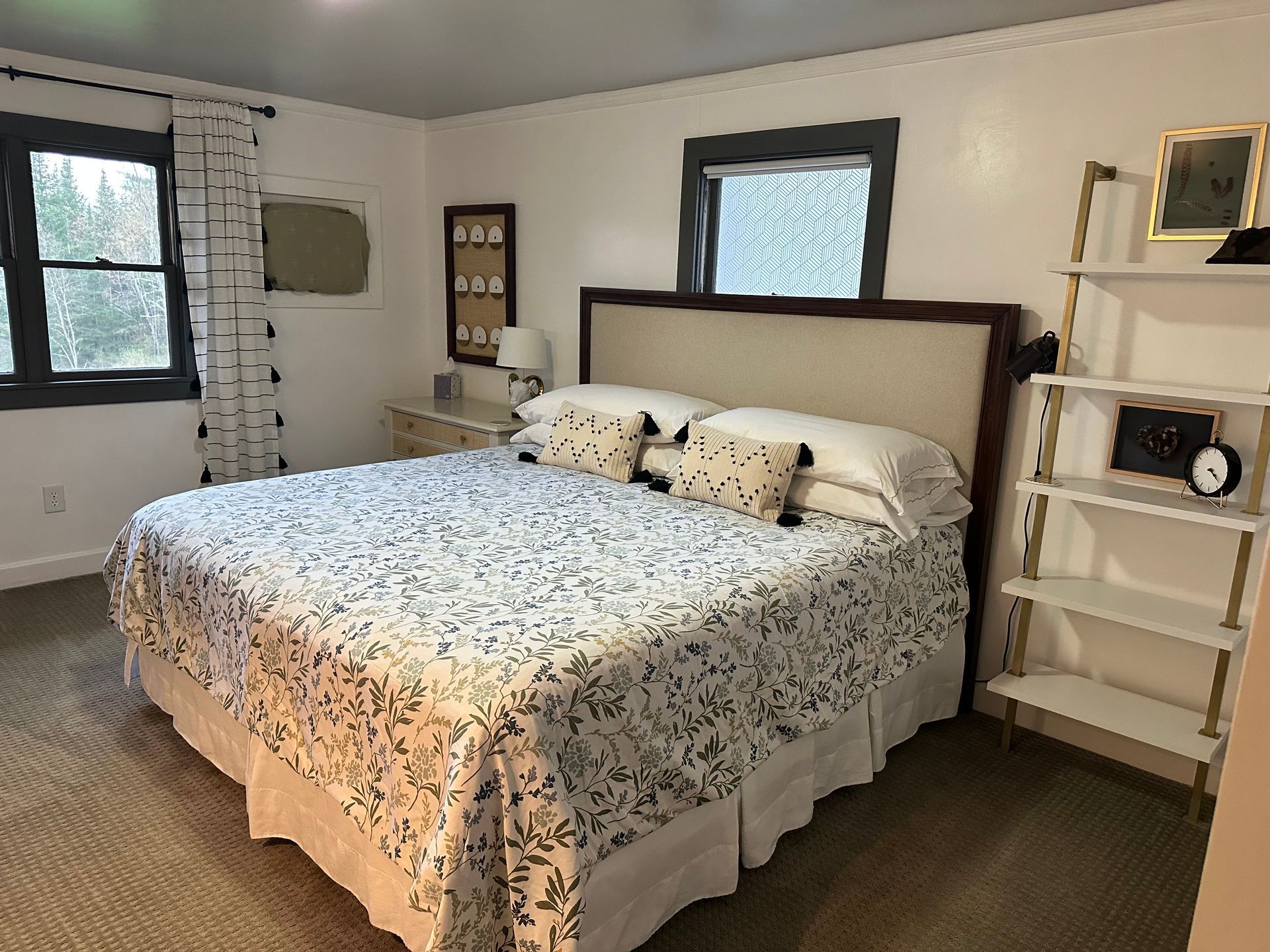There is a large bed in the middle of the room.