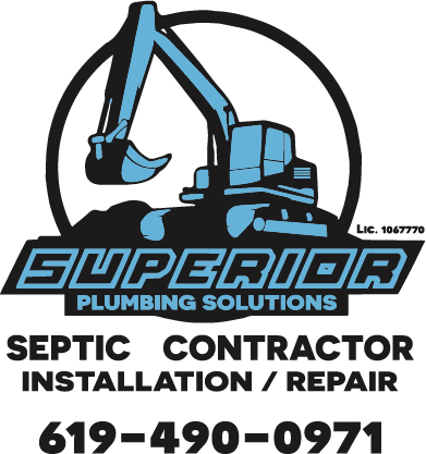 A logo for superior plumbing solutions septic contractor installation repair