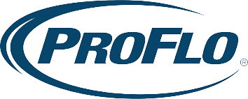 the logo for proflo is a blue oval on a white background .