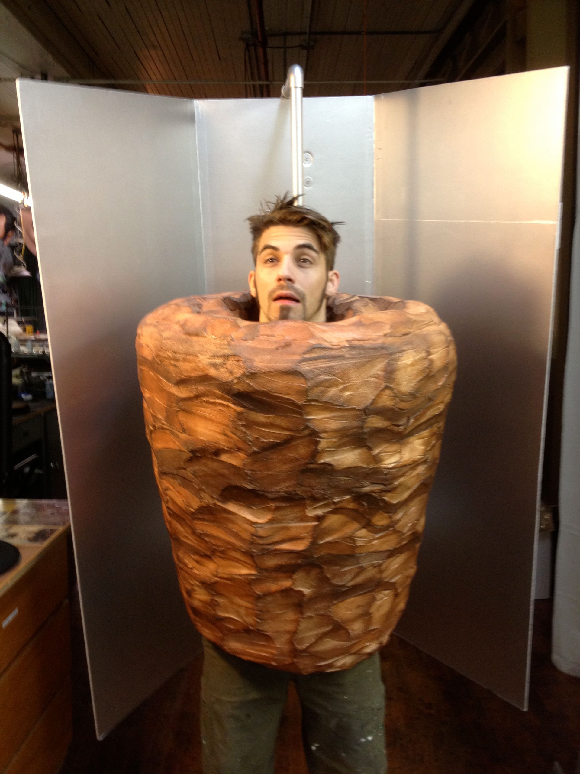 A man in a costume that looks like a gyro