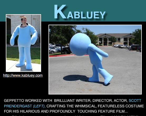 A picture of a blue character with the name kabluey on it
