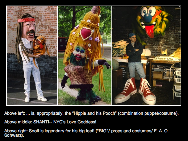 A collage of three pictures with a caption that says scott is legendary for his big feet