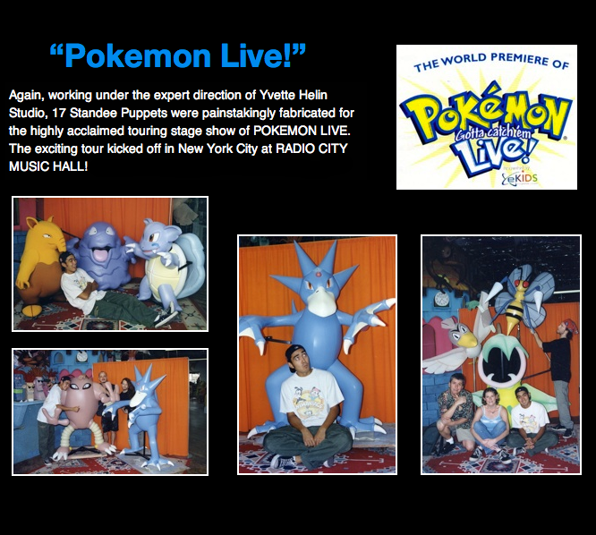 A poster for pokemon live shows a man sitting on a pokemon