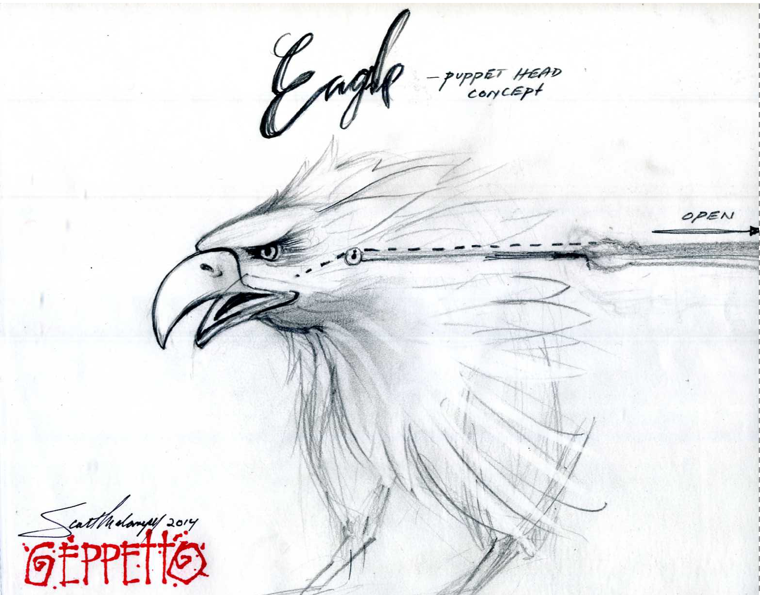 A black and white drawing of an eagle with the word eagle on it