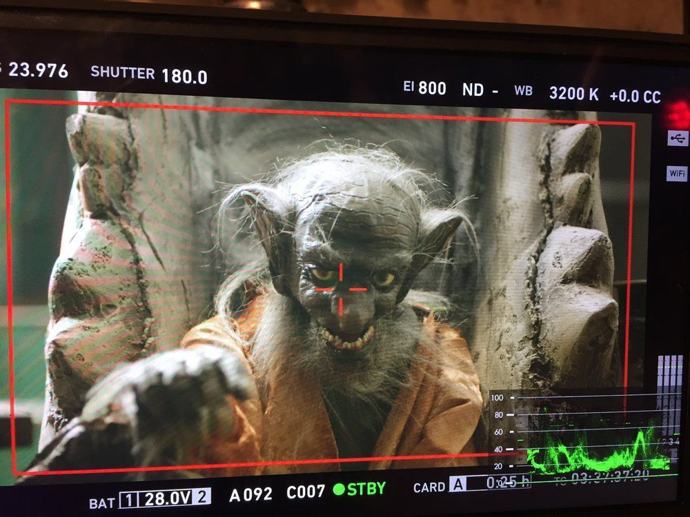 A close up of a screen with a monkey on it