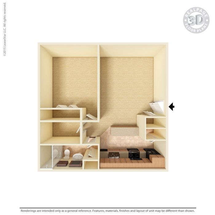 1 bedroom unfurnished 693sqrt