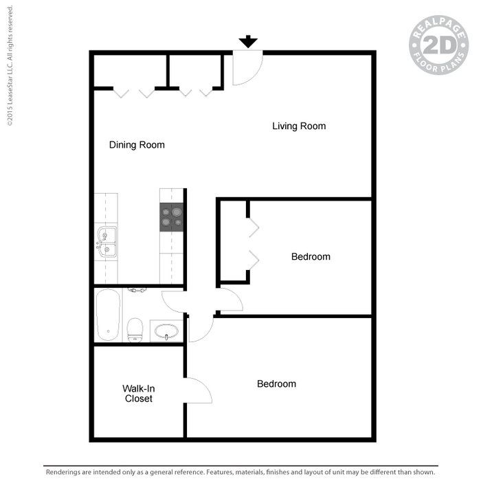 1 bedroom 2d 693sqft