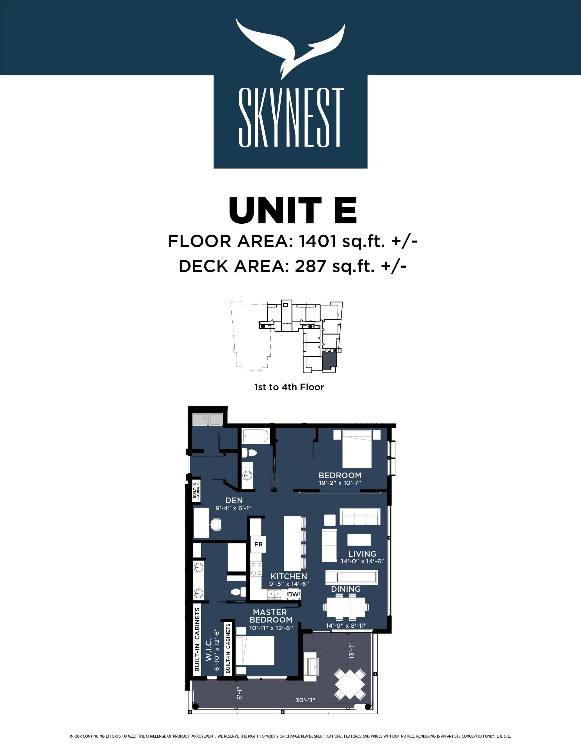 Skynest Unit E Floor Plan