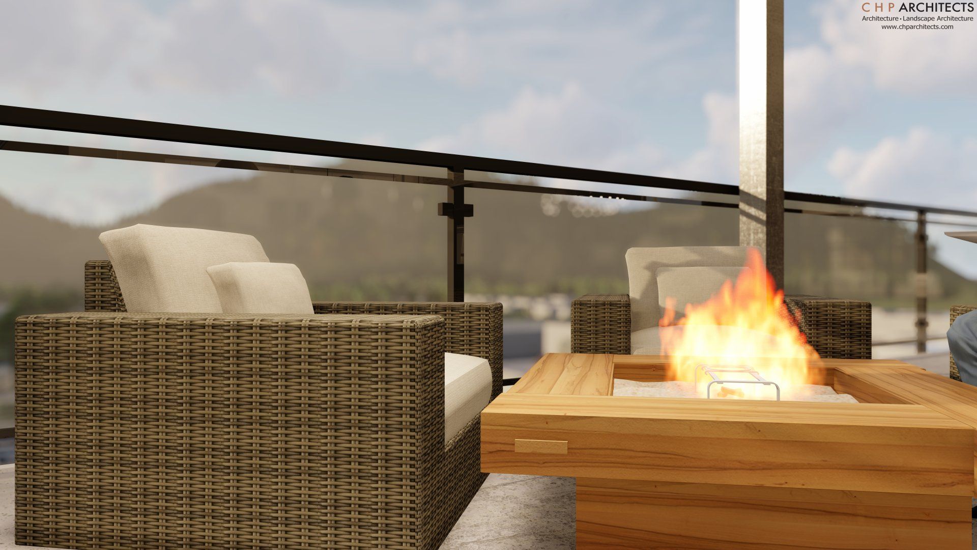 Fireplace in The Skynest's Luxury condos