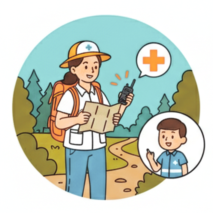 戶外探索活動中親子學習安全溝通與定位能力