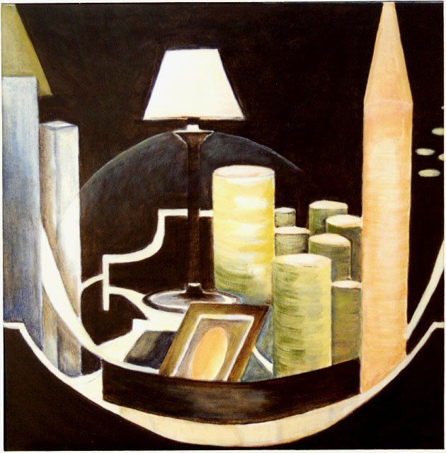 Towers with a lamp painting