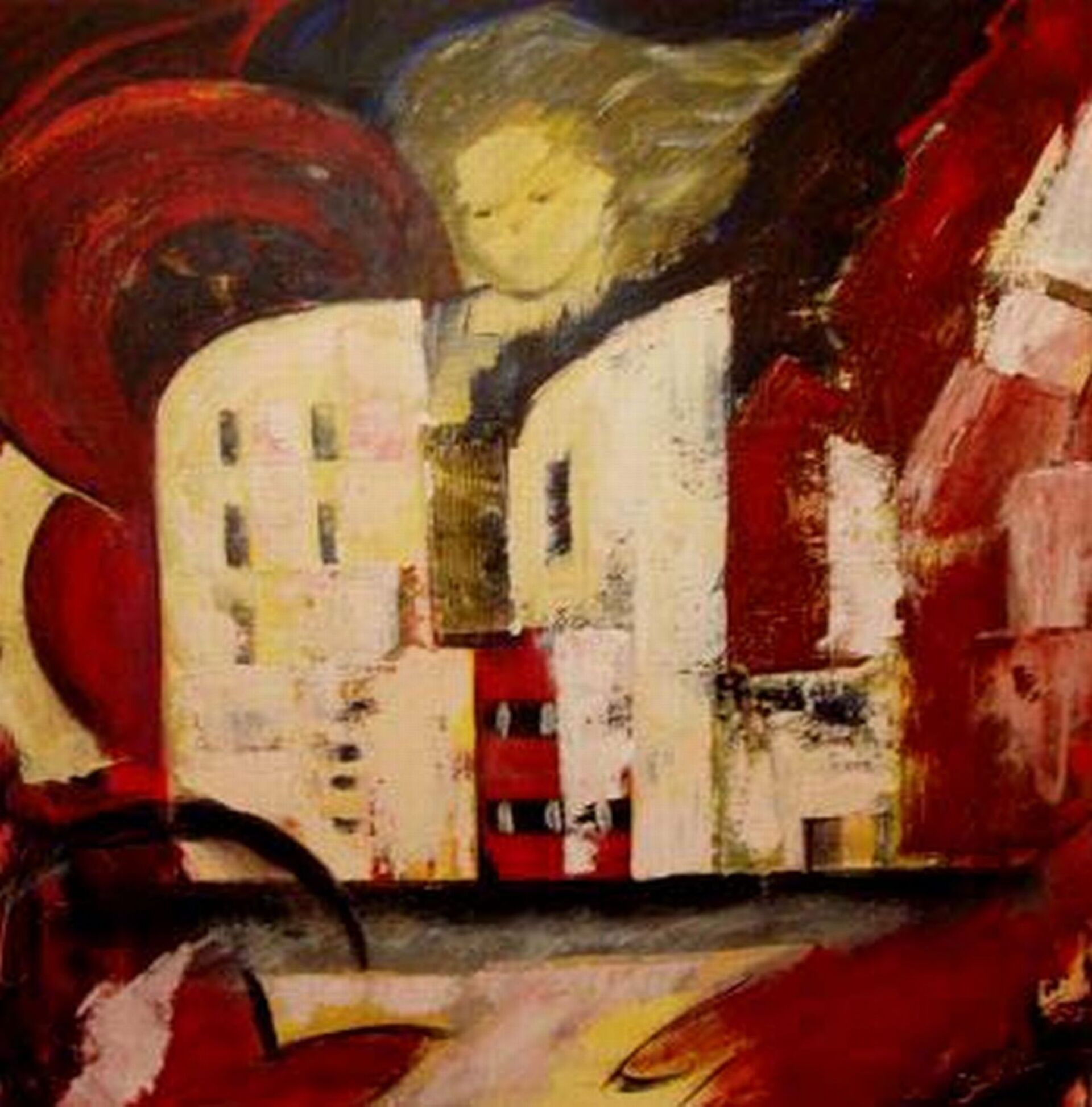 Het kind en haar stad painting