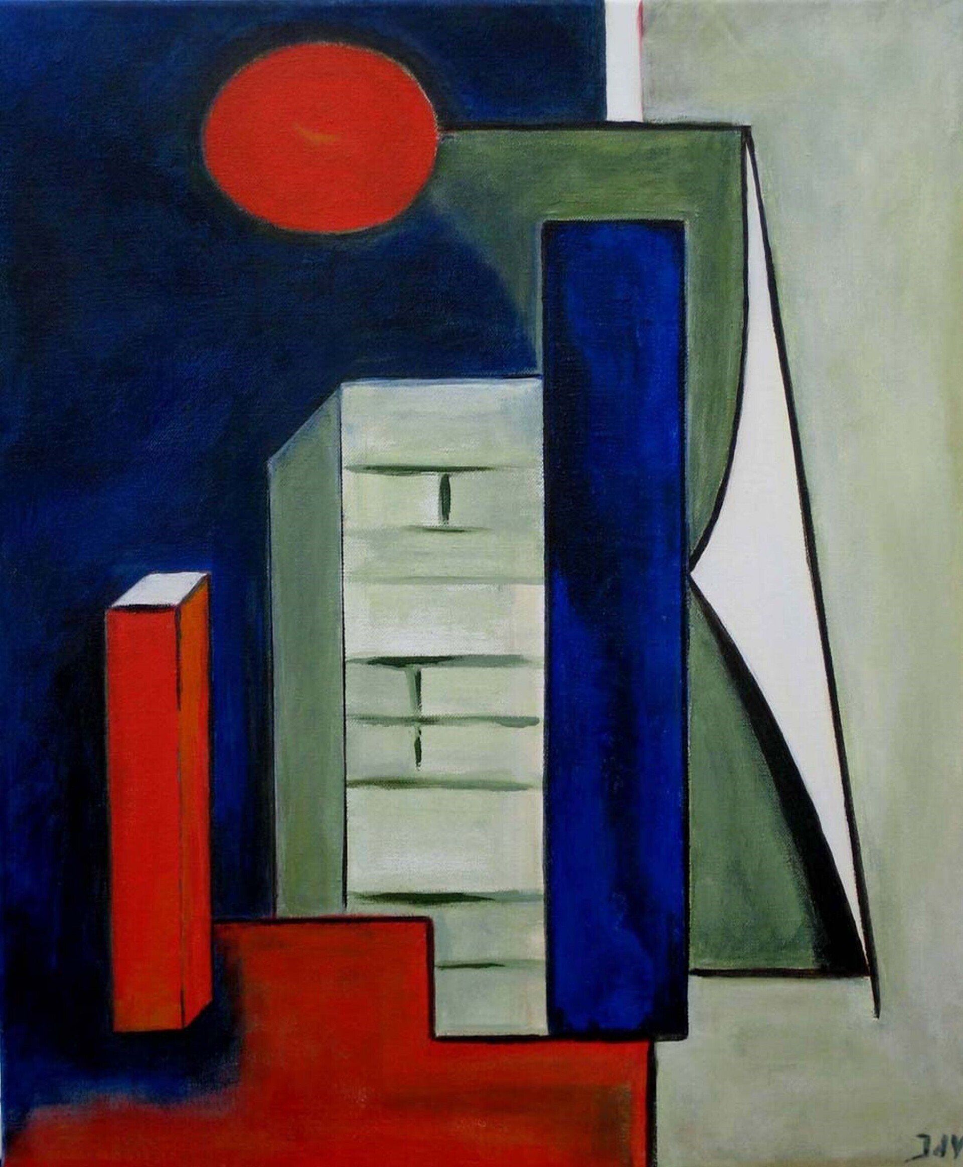 Woman in balance painting