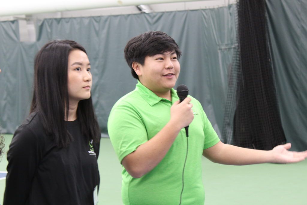 sput youth speaking at tennis event