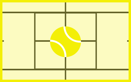 yellow ball tennis court