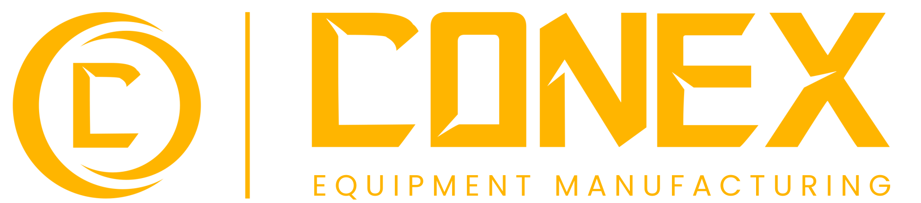 Logo for Conex Equipment Manufacturing in yellow; 